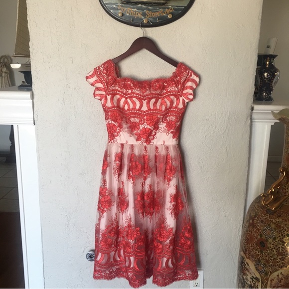Chi Chi London Addy Red Embroidered Dress - Picture 7 of 13